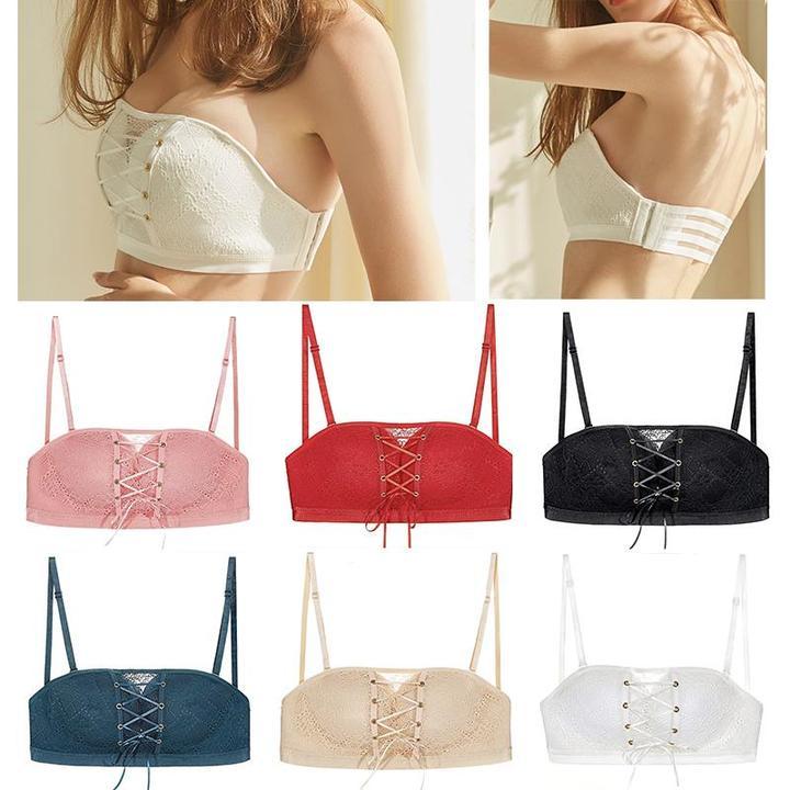 ( SET OF 3 ). Strapless Lace Drawstring Bandeau