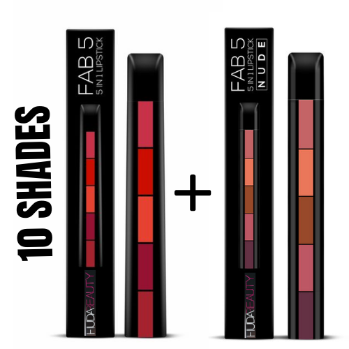 FAB 5+5 SHADES HUDABEAUTY POP-UP LIPSTICK