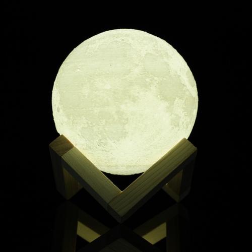 3D Magical Two Tone Moon Lamp USB Charging LED Night Light Touch Sensor