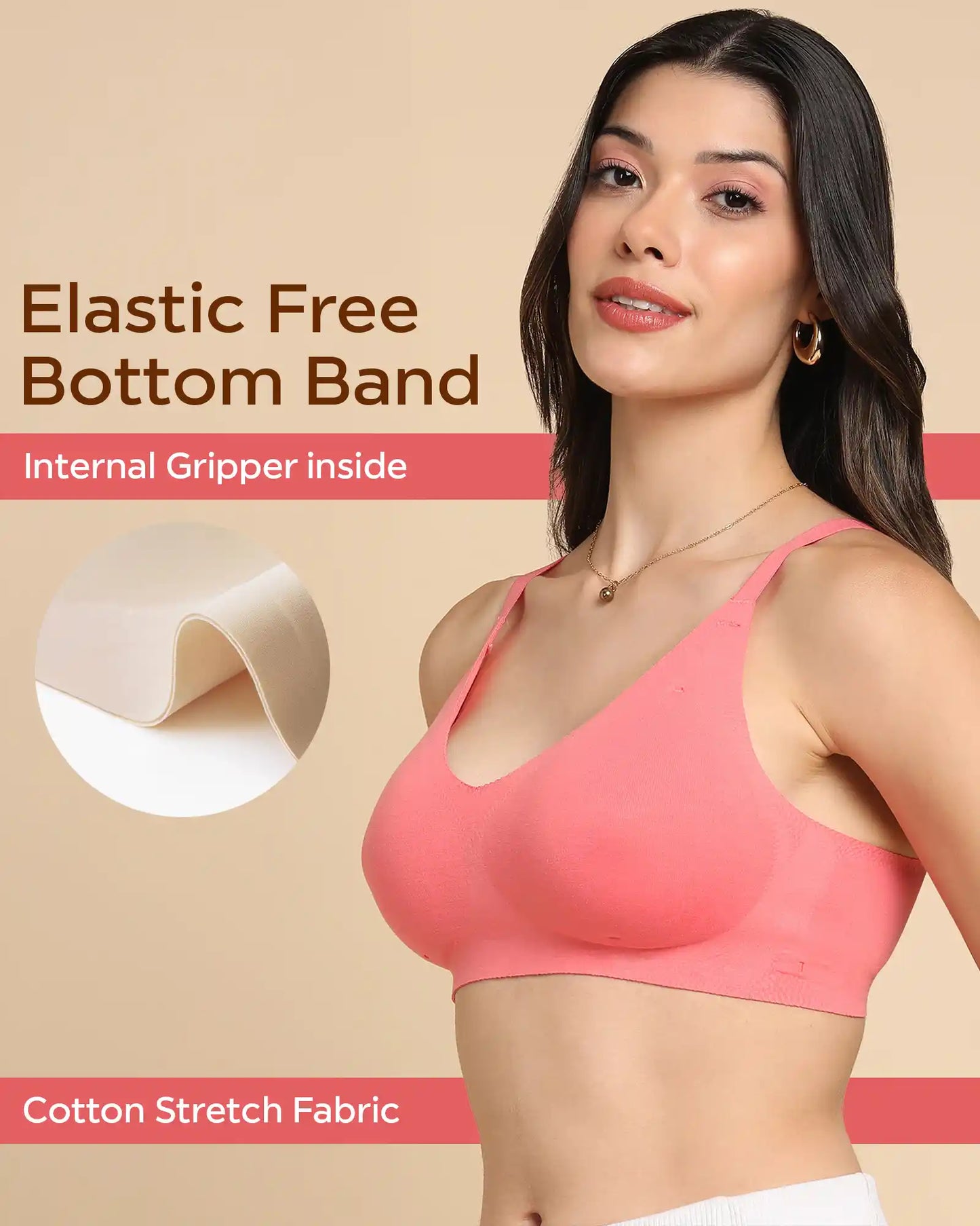 Fit Cotton fabric Lightly Padded Bra