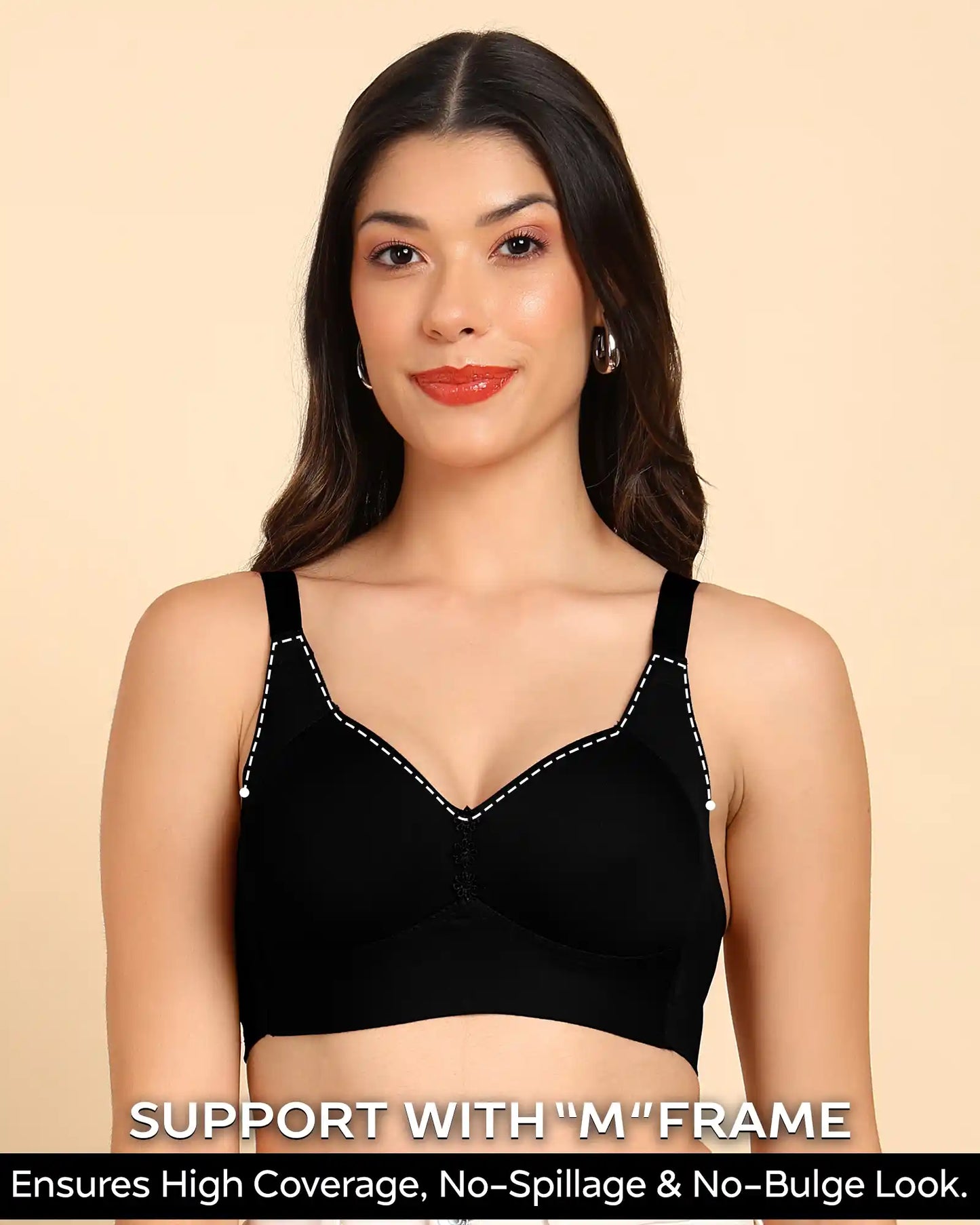 Fit Lightly Padded Cotton Bonded Seamless Minimiser ((TW-SB-9203)