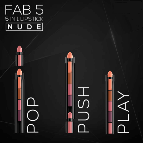 FAB 5+5 SHADES HUDABEAUTY POP-UP LIPSTICK