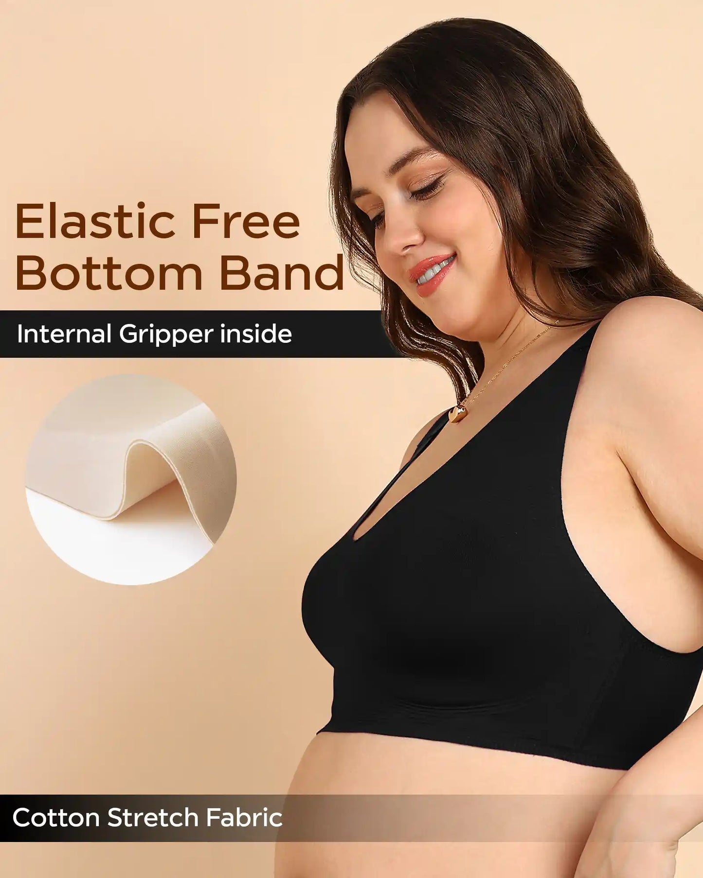 Fit Cotton Fabric Plus-Size Non-Padded Bra