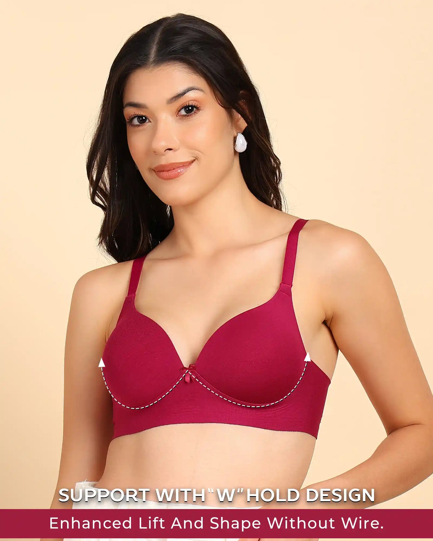 Fit Cotton Bonded Seamless Maximiser Bra