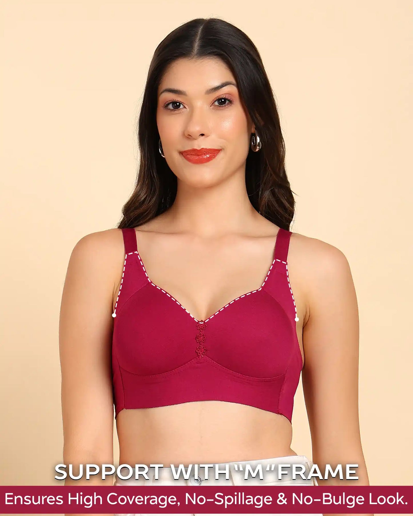 Fit Lightly Padded Cotton Bonded Seamless Minimiser ((TW-SB-9203)