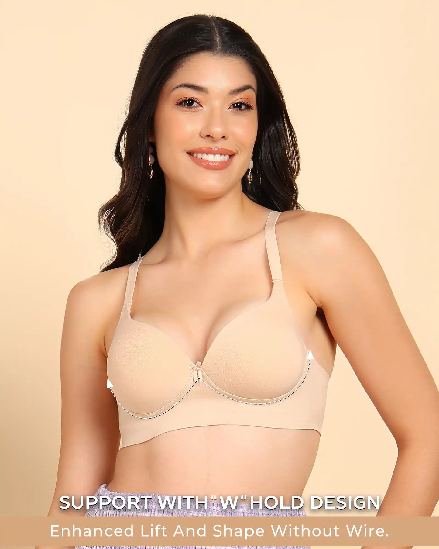 Fit Cotton Bonded Seamless Push-Up Bra