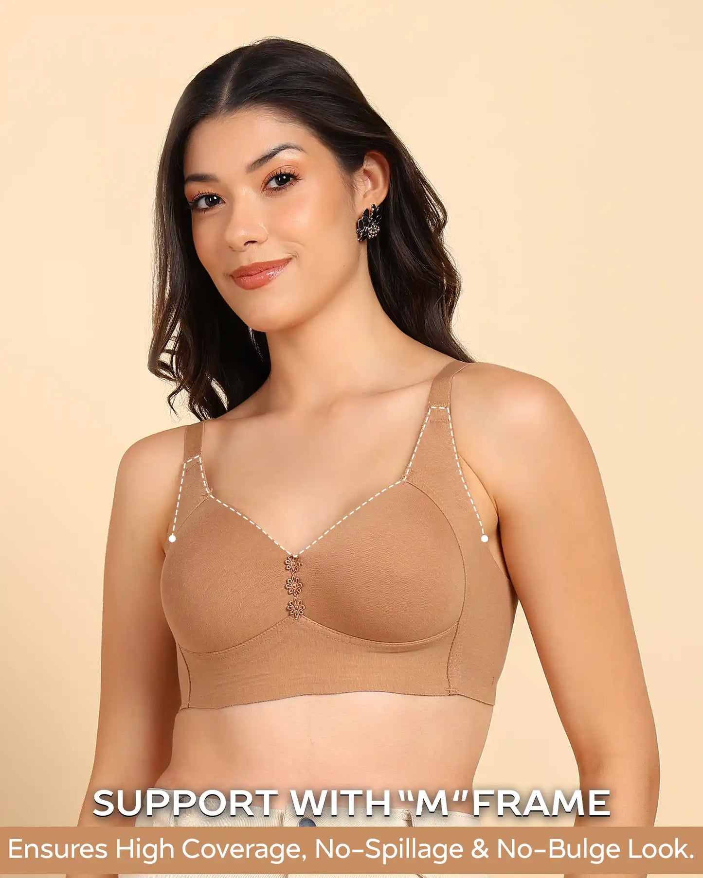 Fit Lightly Padded Cotton Bonded Seamless Minimiser ((TW-SB-9203)