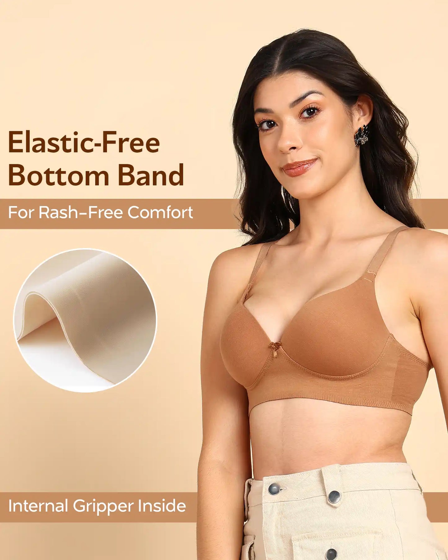 Fit Cotton Bonded Seamless Push-Up Bra