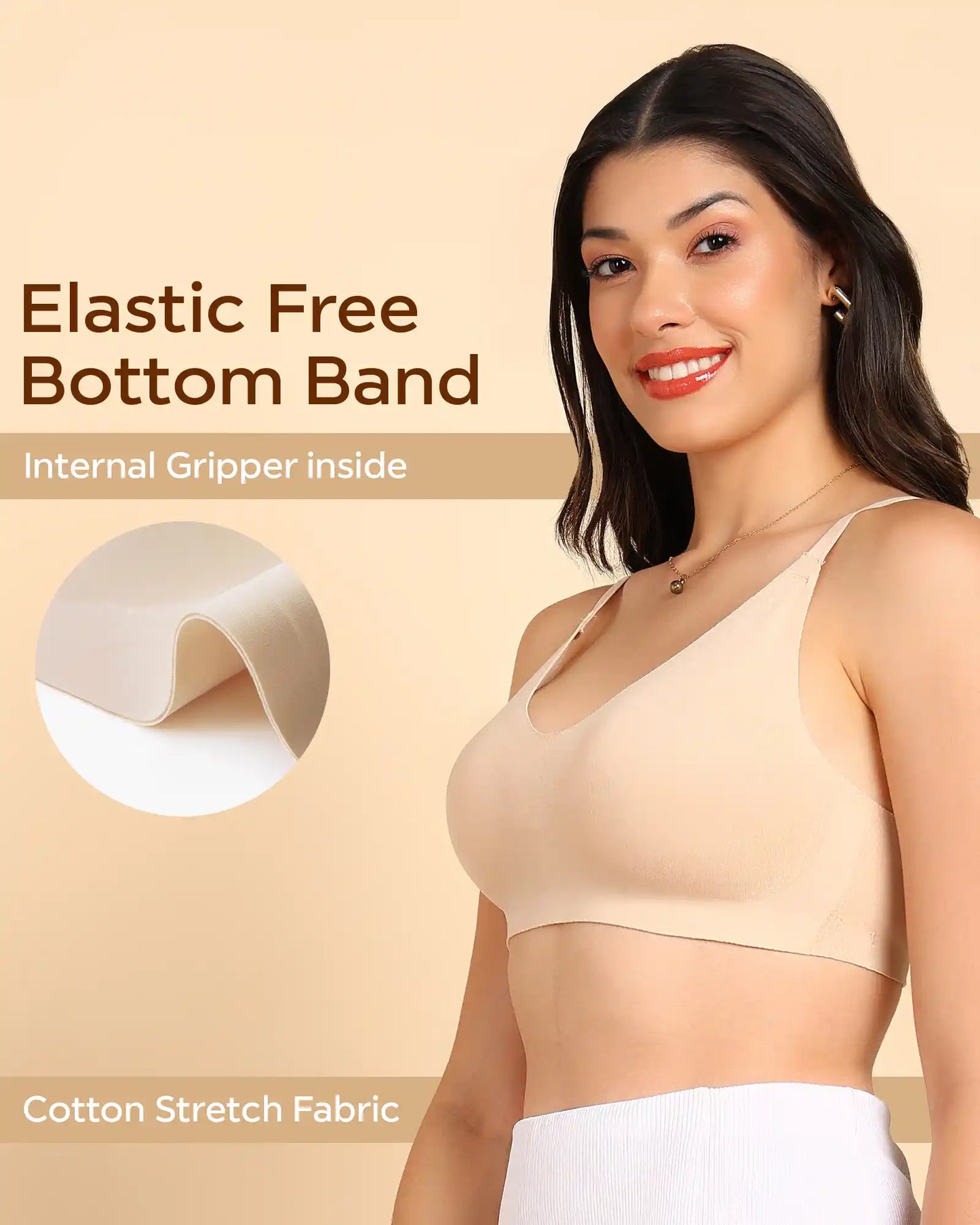 Non-Padded Cotton Spandex Fit Bra (SKIN)