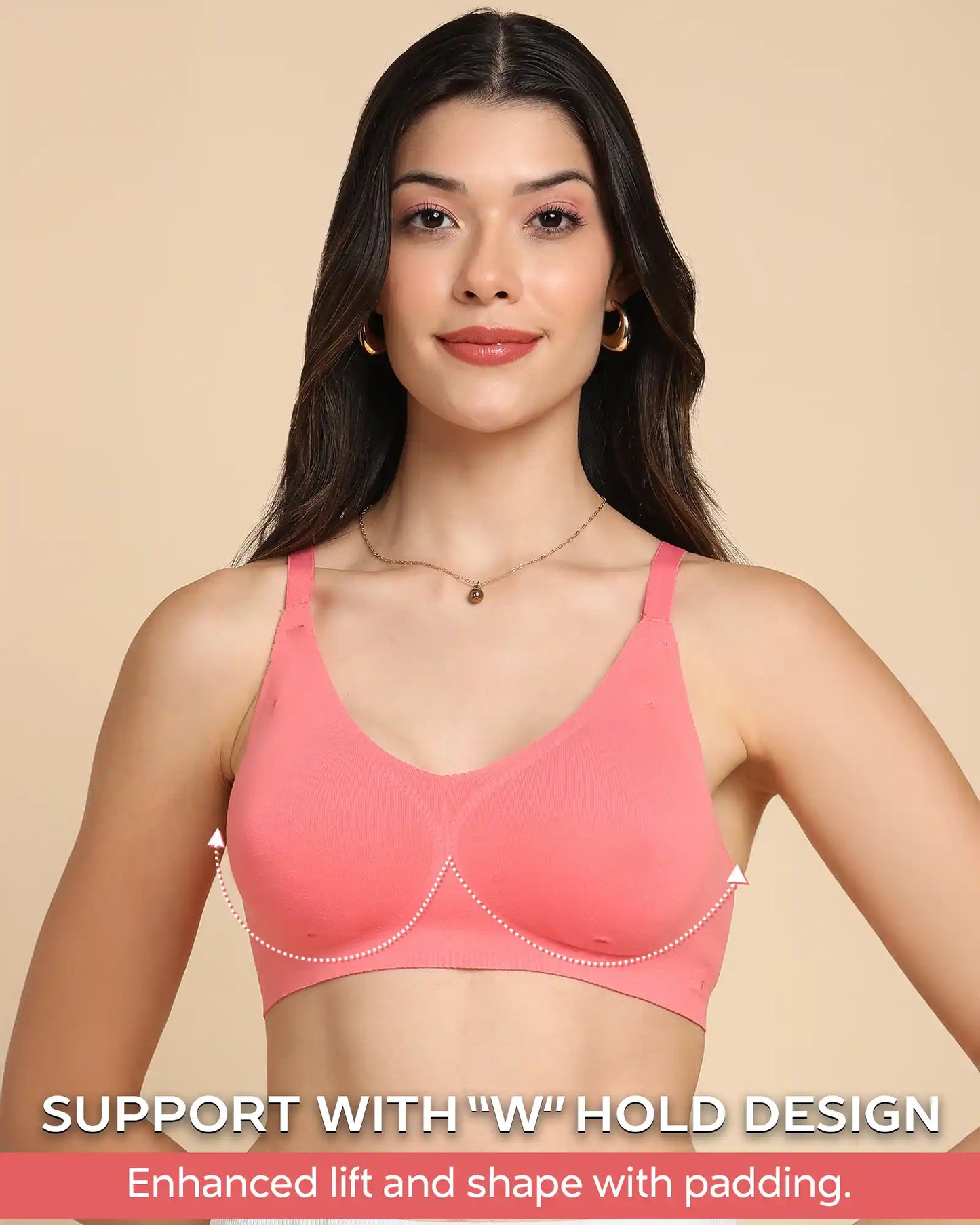 Fit Cotton fabric Lightly Padded Bra