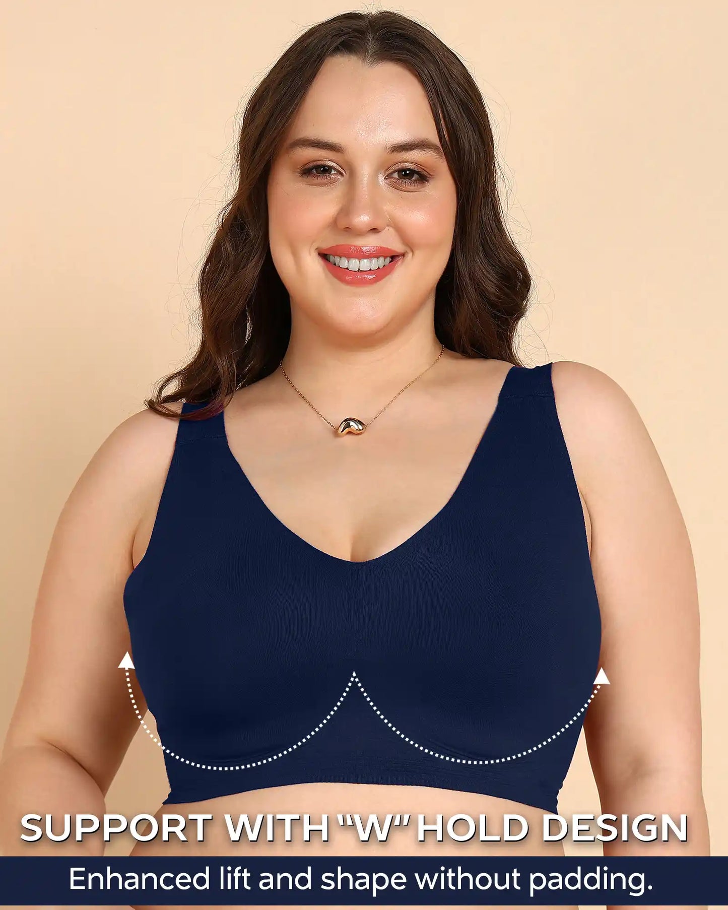 Fit Cotton Fabric Plus-Size Non-Padded Bra