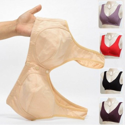 Front Button Wireless Gathering Bra (pack of 3)
