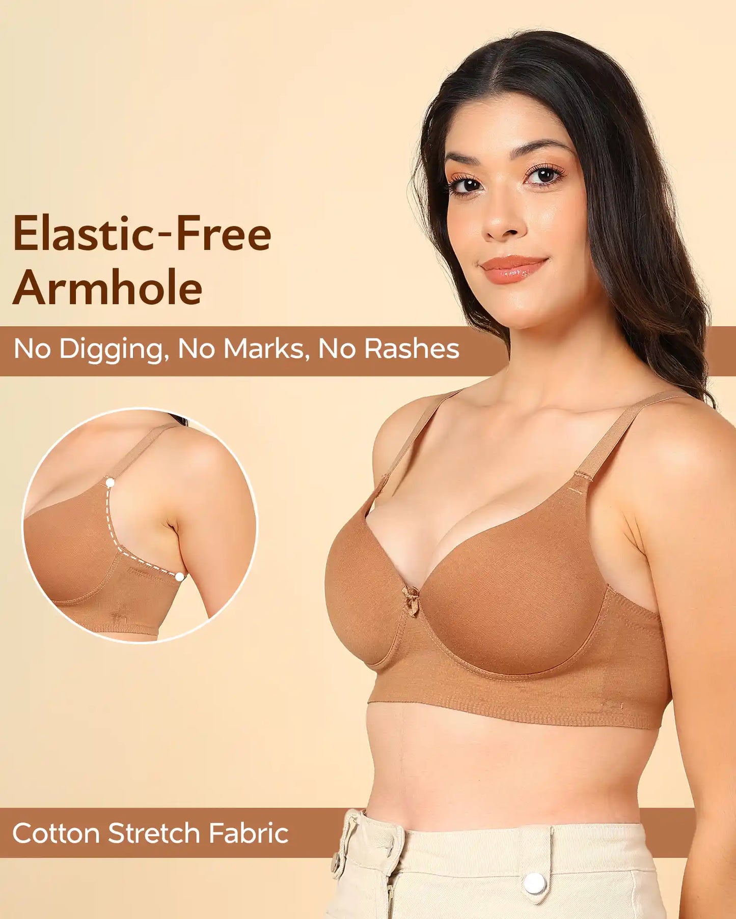 Fit Cotton Bonded Seamless Maximiser Bra