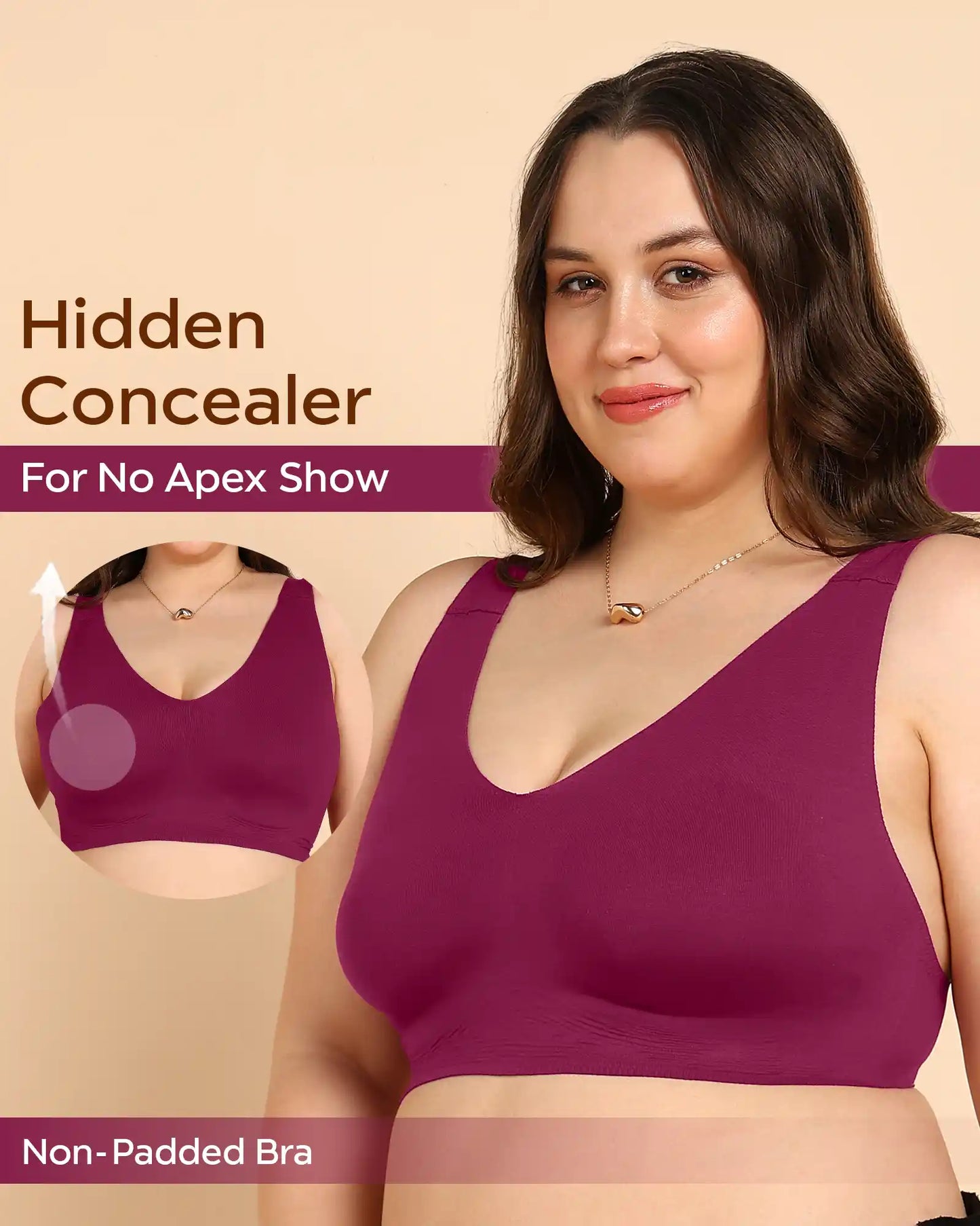 Fit Cotton Fabric Plus-Size Non-Padded Bra