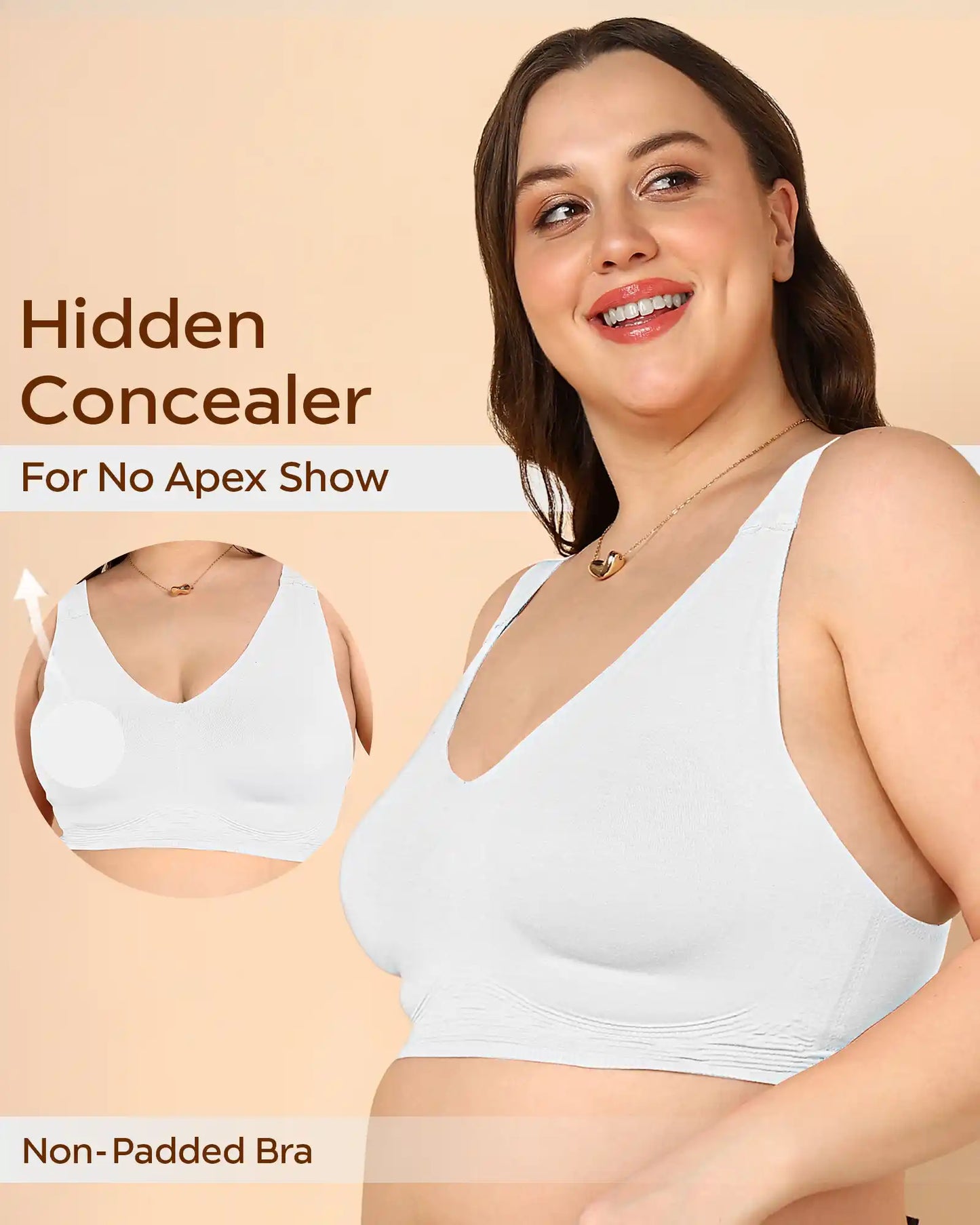 Non-Padded Cotton Spandex Fit Bra (WHITE)