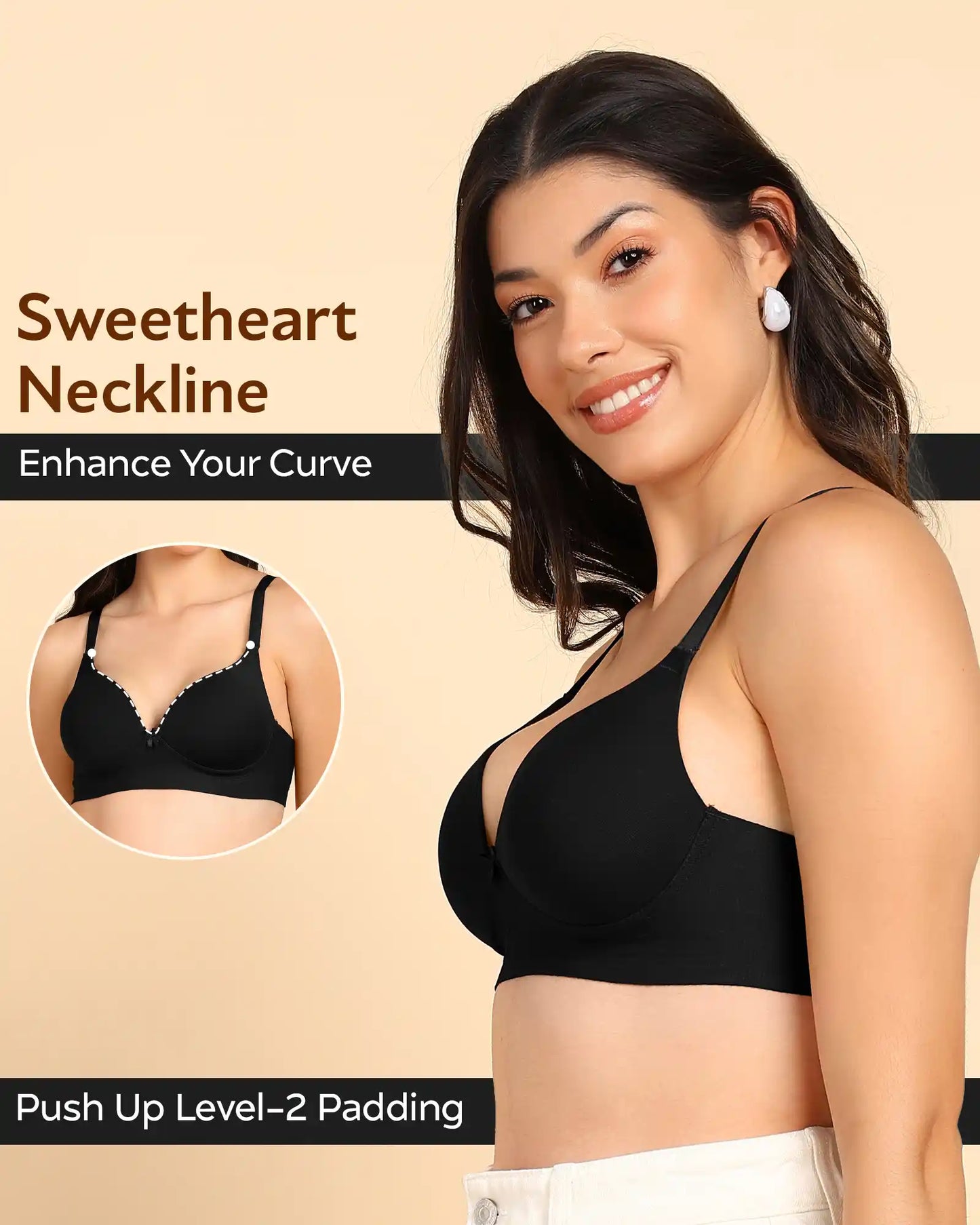 Fit Cotton Bonded Seamless Maximiser Bra