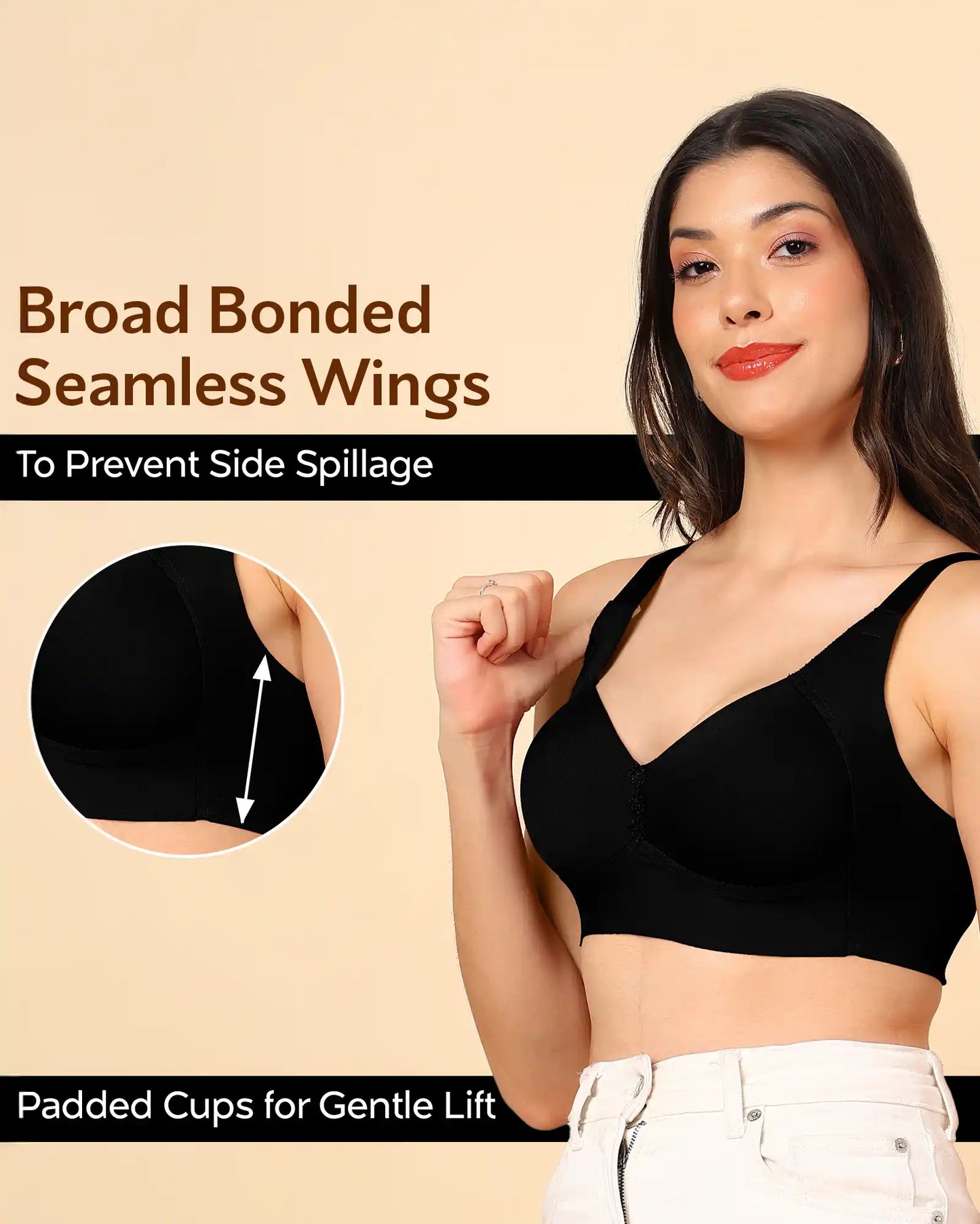 Fit Lightly Padded Cotton Bonded Seamless Minimiser ((TW-SB-9203)