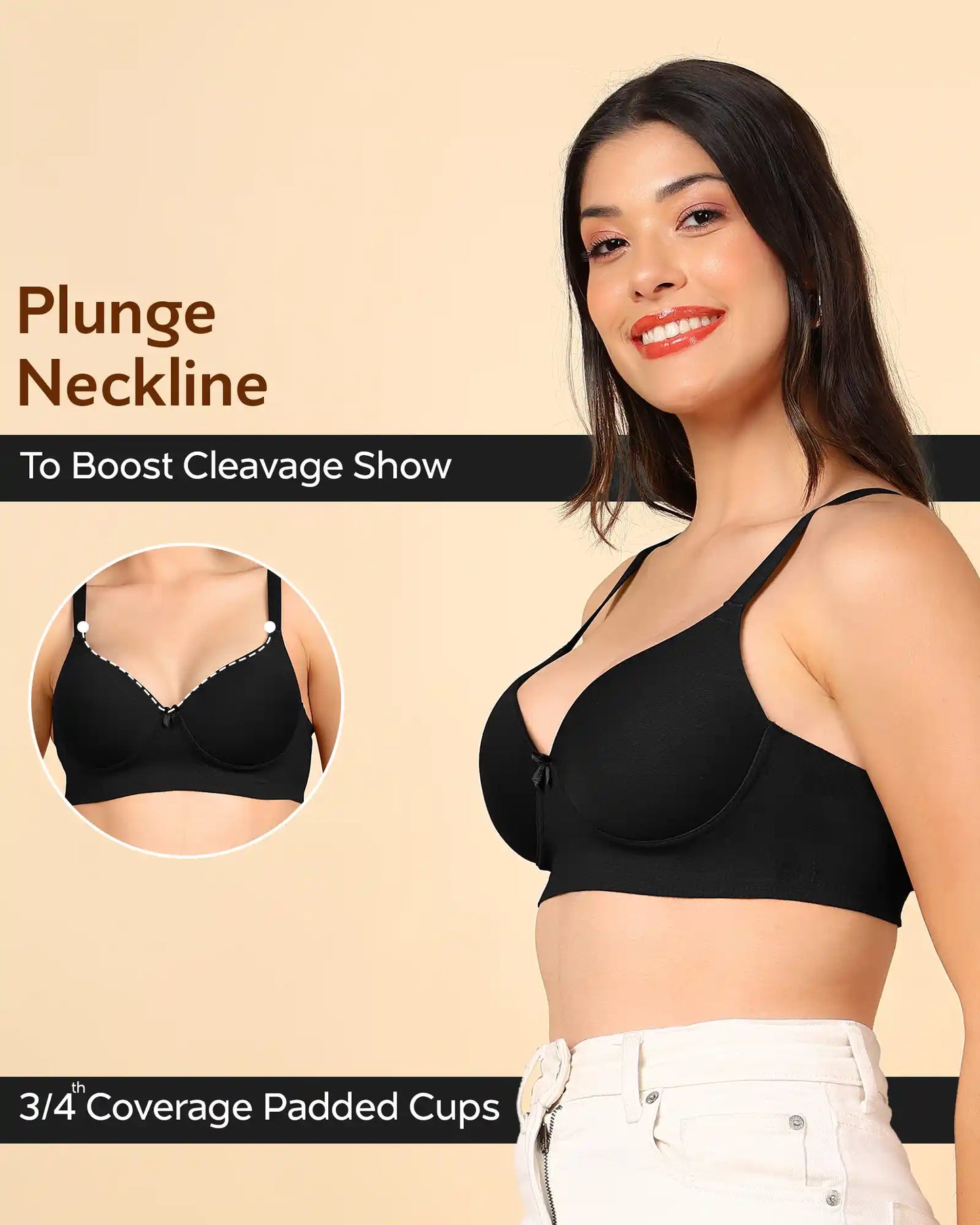 Fit Cotton Bonded Seamless Push-Up Bra