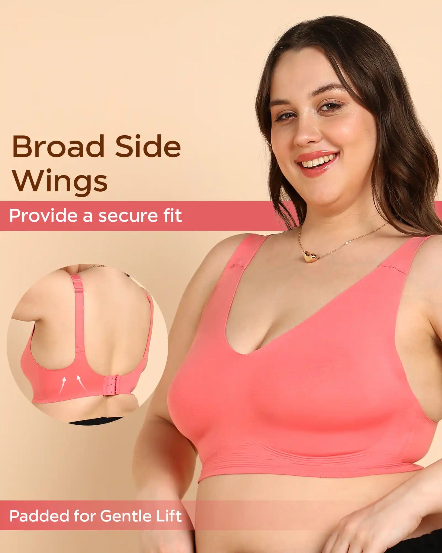 Fit Cotton Fabric Plus-Size Lightly Padded Bra