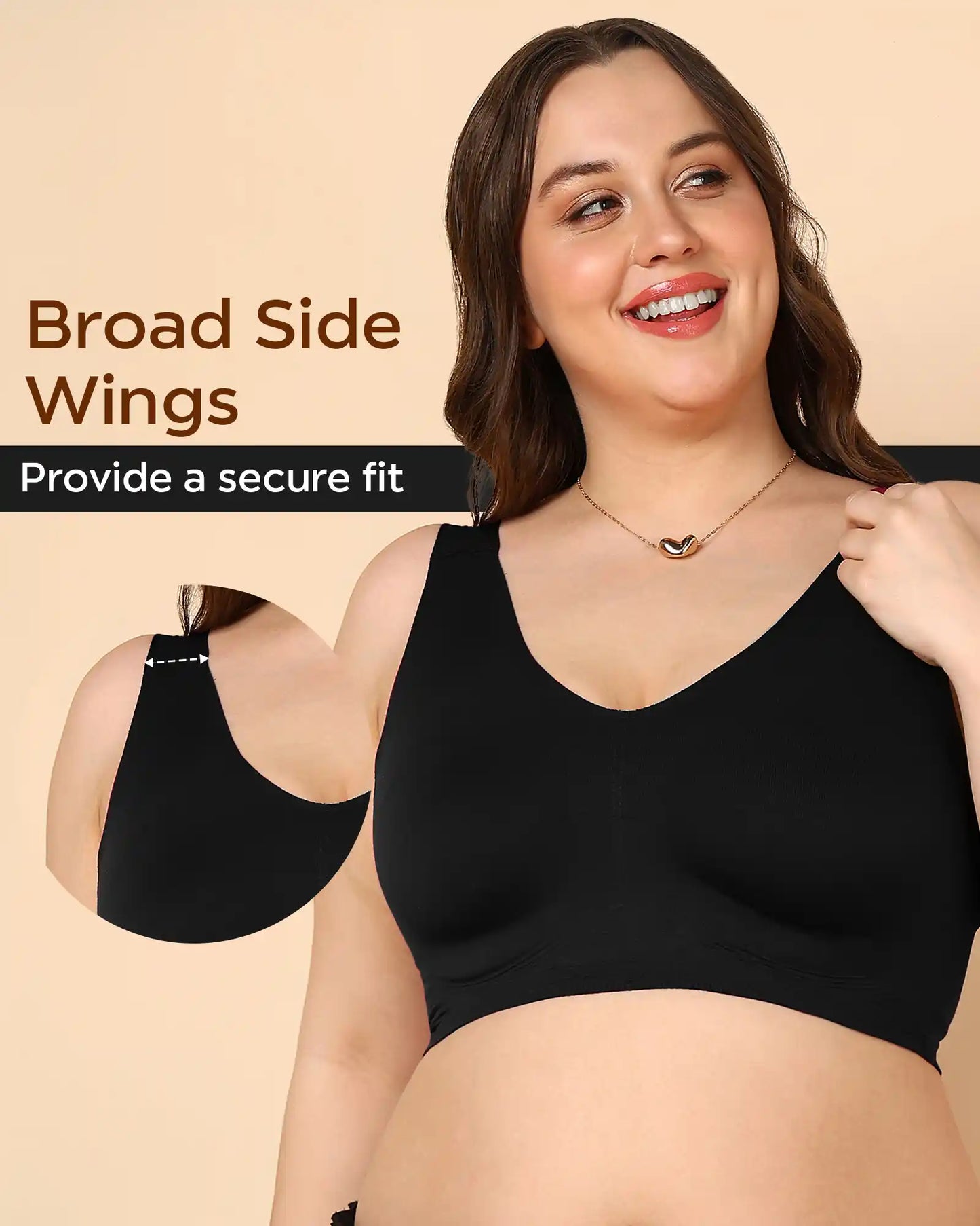 Non-Padded Cotton Spandex Fit Bra (BLACK)
