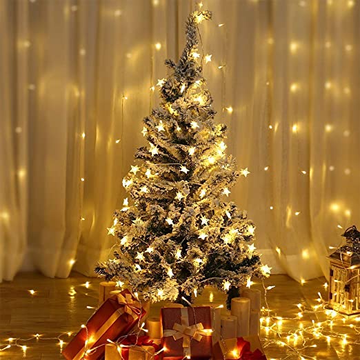 PragAart Decoration Light, 4m/13ft Fairy 20 Led Stars Outdoor/Indoor Rope Warm White Lights for Christmas Tree, Diwali, Wedding, Birthday Party, Baby's Bedroom