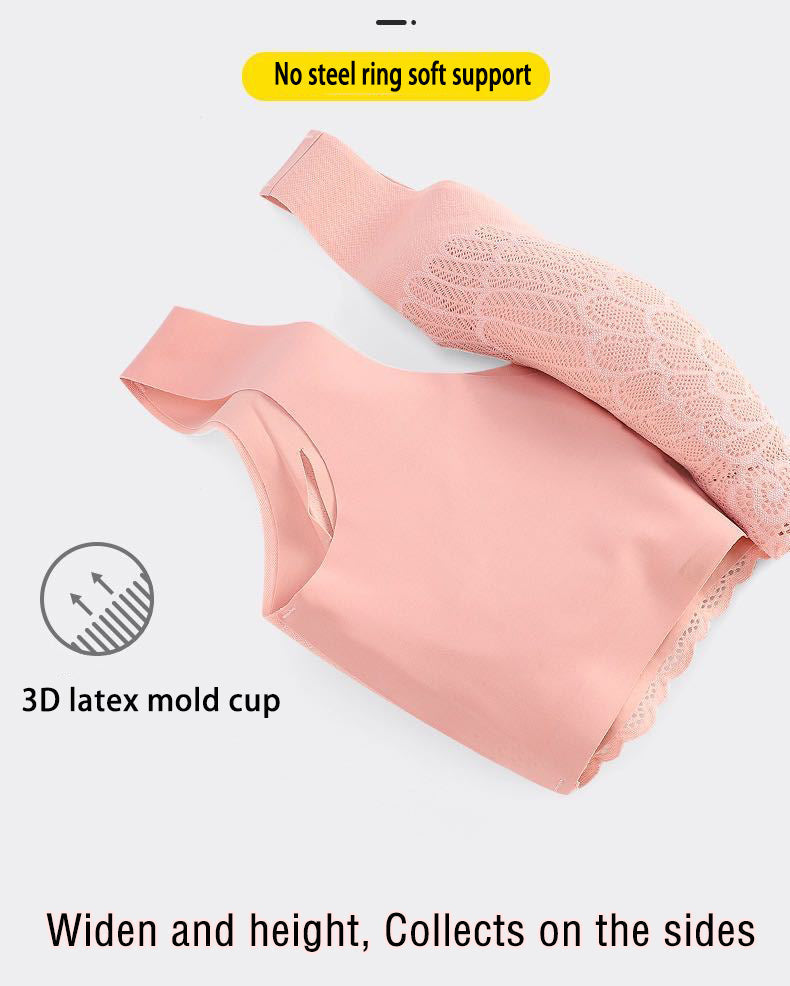 3pcs Plus size Latex Bra Seamless Bras For Women Underwear BH Push Up Bralette With Pad Vest Top Bra