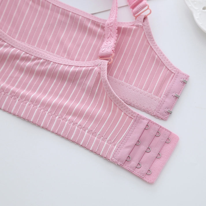 (PACK OF 3) BREATHABLE STYLISH GATHERED STRIPE BRA