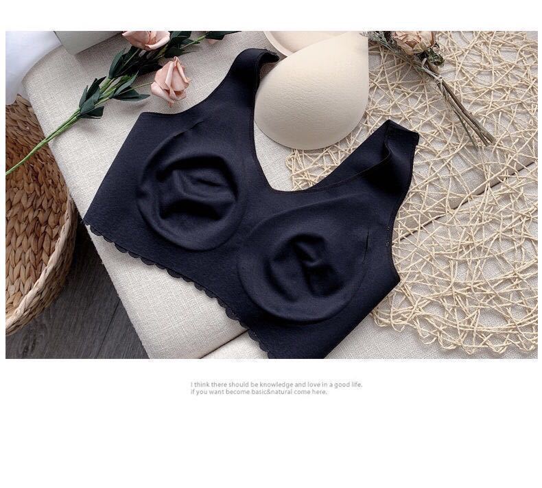3pcs Plus size Latex Bra Seamless Bras For Women Underwear BH Push Up Bralette With Pad Vest Top Bra