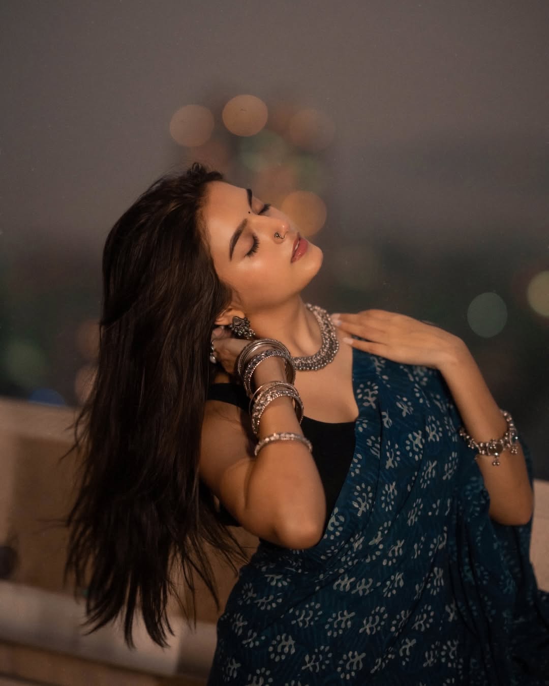 Desiring 1 Minute Ready To Wear Blue Mul Cotton Digital Printed Saree