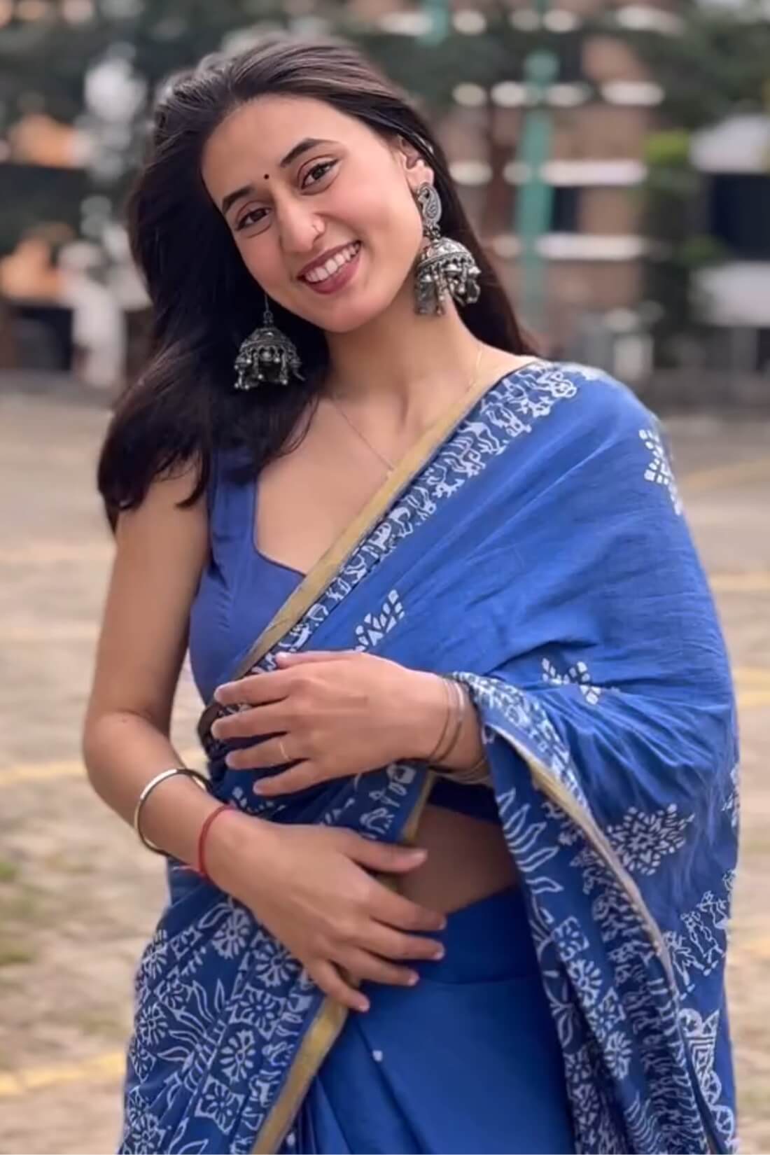 Marvellous 1 Minute Ready To Wear Blue Mul Cotton Digital Printed Saree