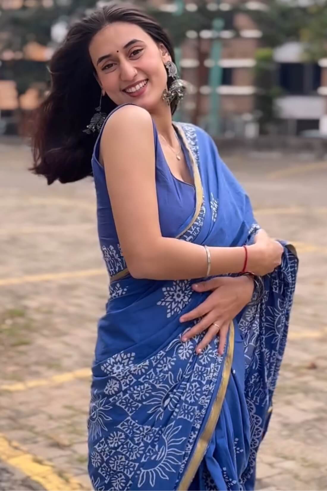 Marvellous 1 Minute Ready To Wear Blue Mul Cotton Digital Printed Saree