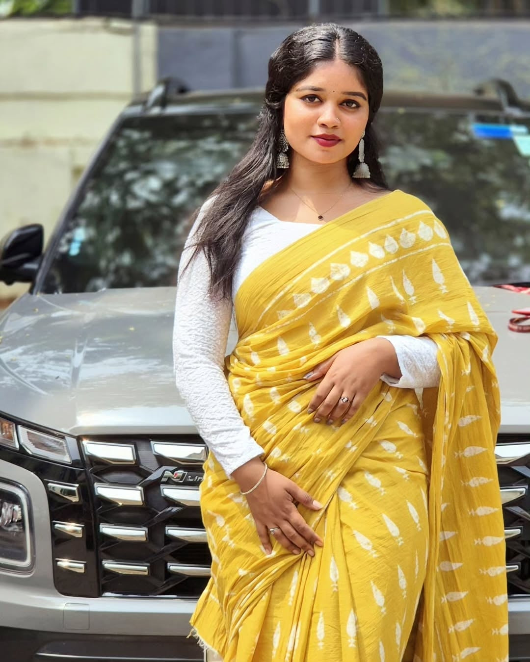 Flameboyant 1 Minute Ready To Wear Yellow Mul Cotton Digital Printed Saree
