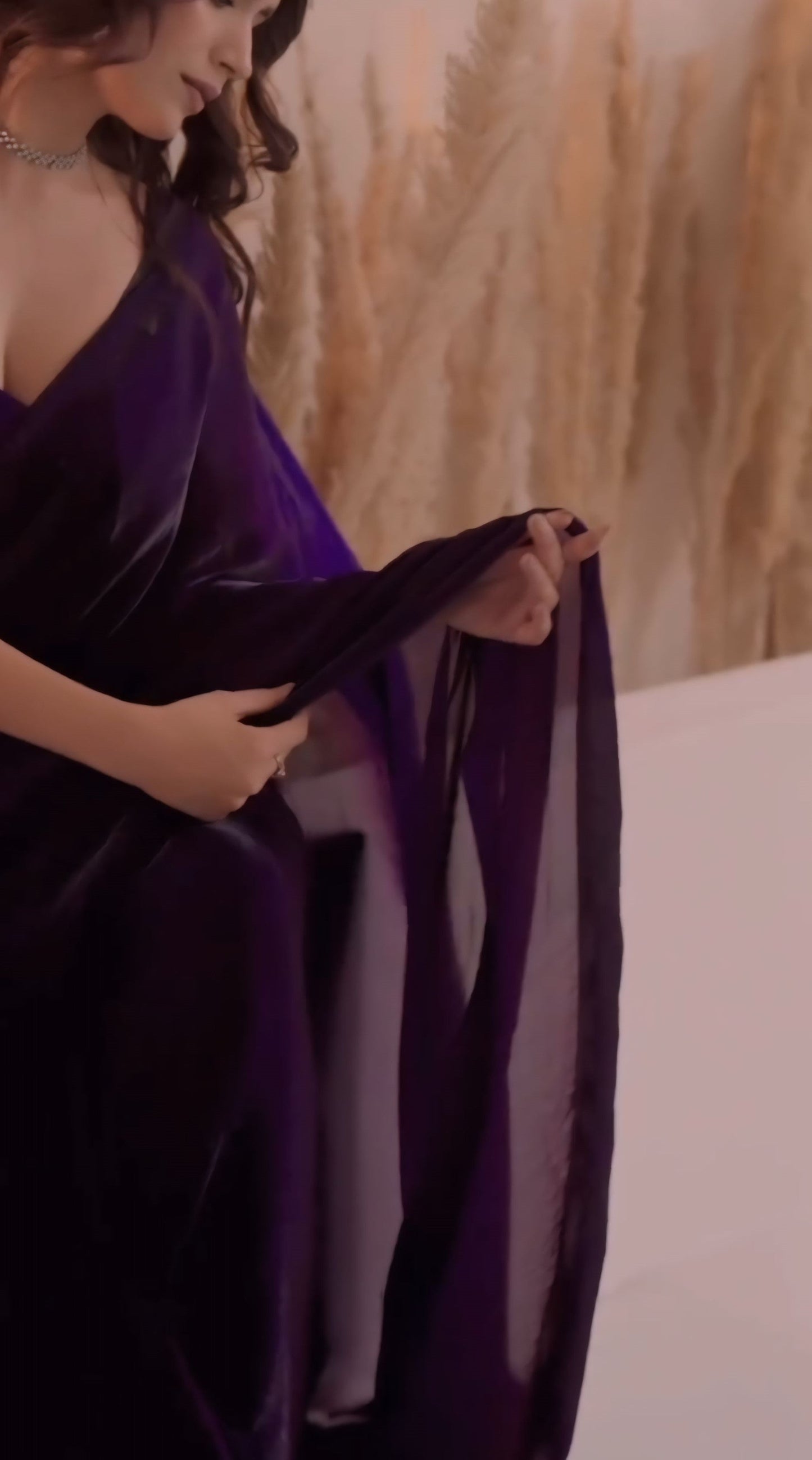 Conflate Purple Fancy Silk Saree With Glamorous Blouse Piece