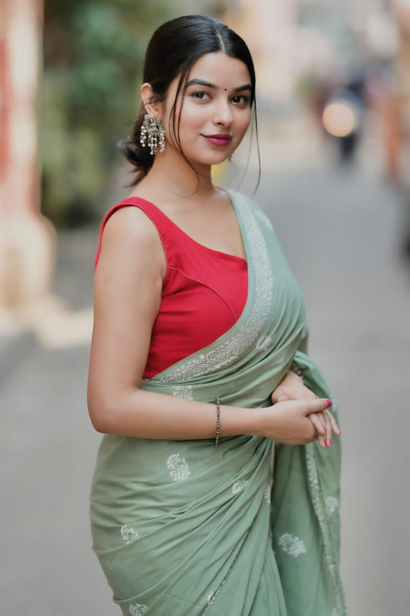 Breathtaking 1 Minute Ready To Wear Pista Mul Cotton Digital Printed Saree With Pocket