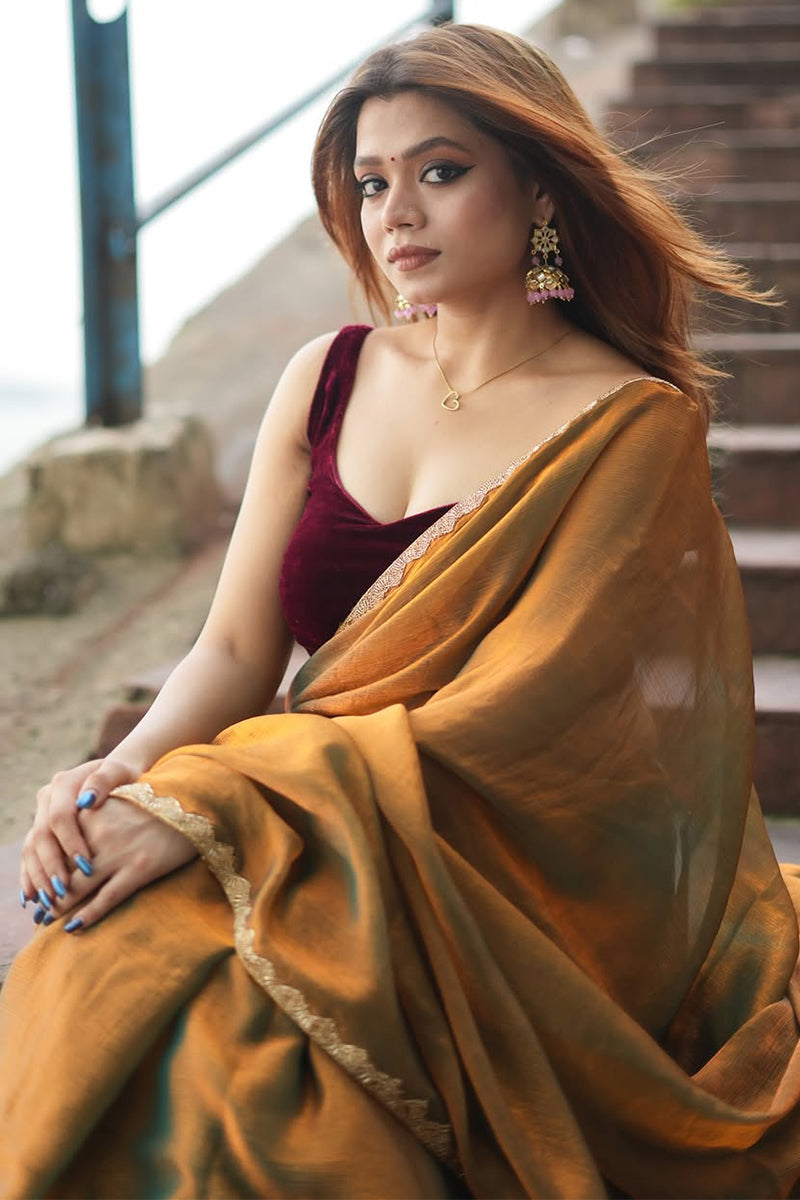 Invaluable Green Fancy Silk Saree With Preferable Blouse Piece