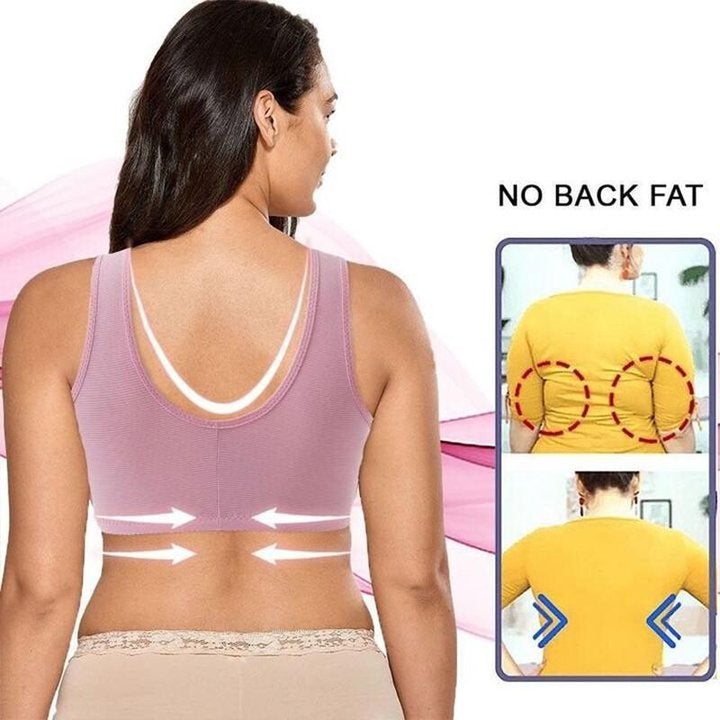 (PACK OF 3) PLUS SIZE PUSH UP SEAMLESS FRONT CLOSURE ELASTIC BRA