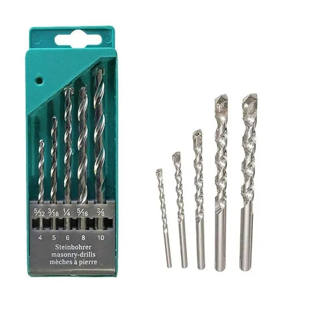 Drill Bit Set 5 Piece Masonry Drill Bit Set for Concrete and Brick Wall Drilling