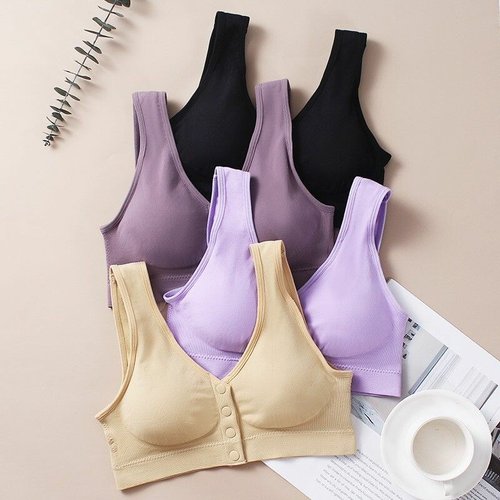 Front Button Wireless Gathering Bra (pack of 3)