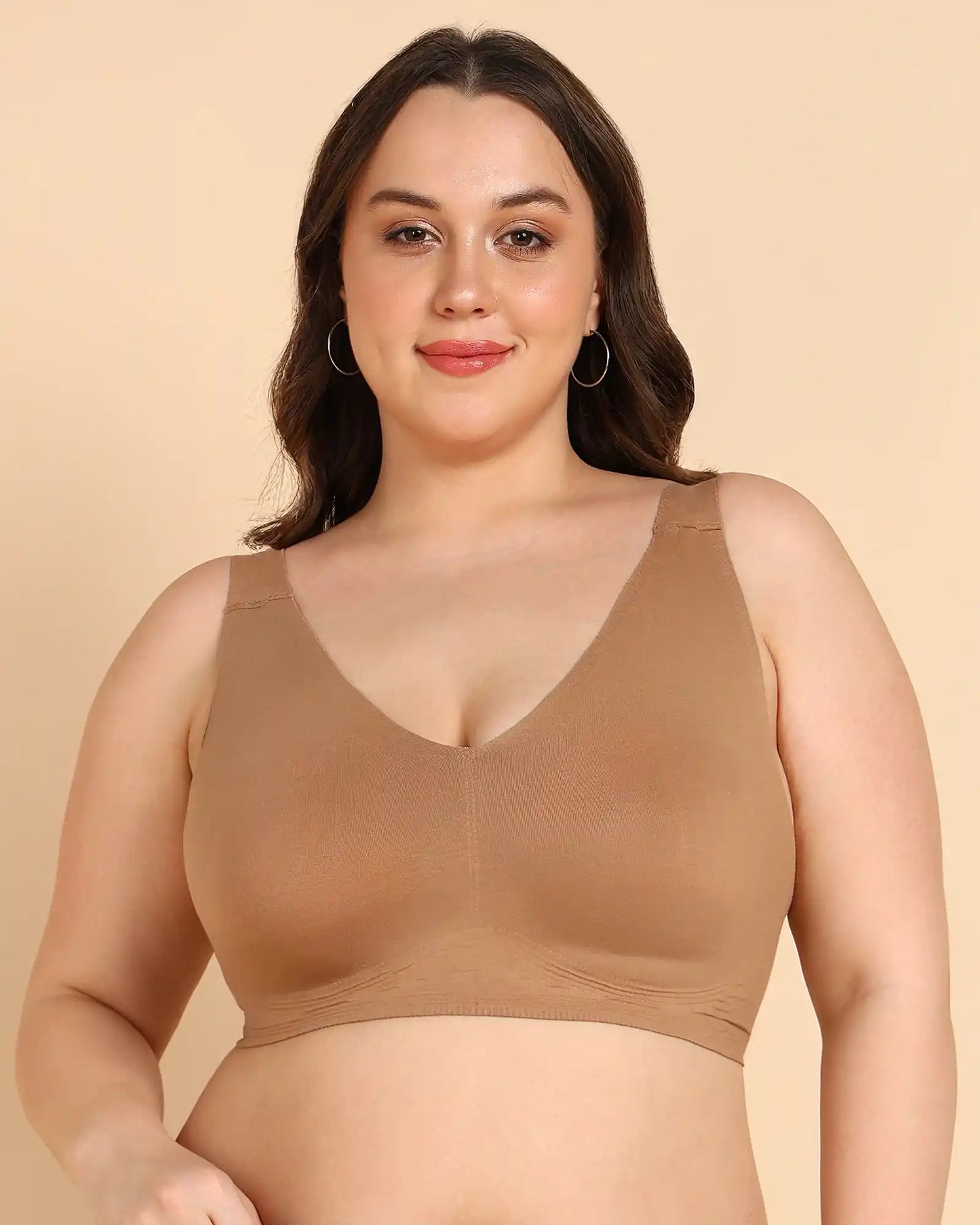 Non-Padded Cotton Spandex -Fit Bra (FAWN)