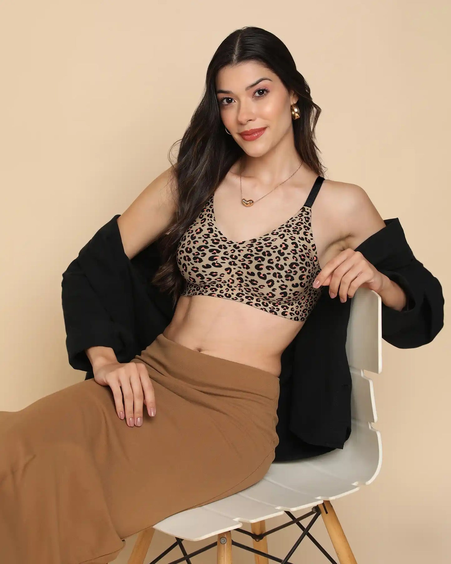 Fit Cotton Feel Printed Bonded Seamless Bra