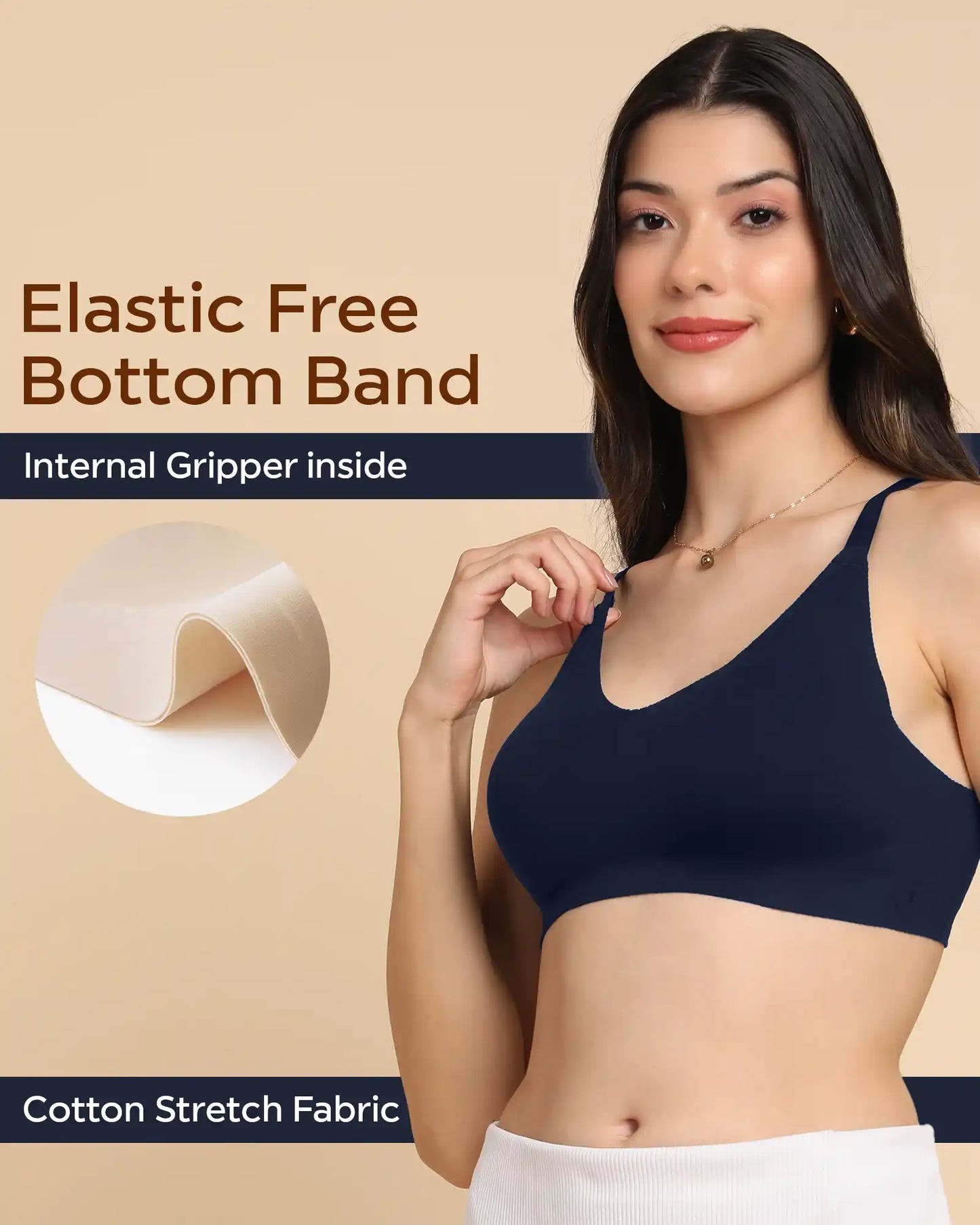 Fit Cotton Fabric Non-Padded Bra