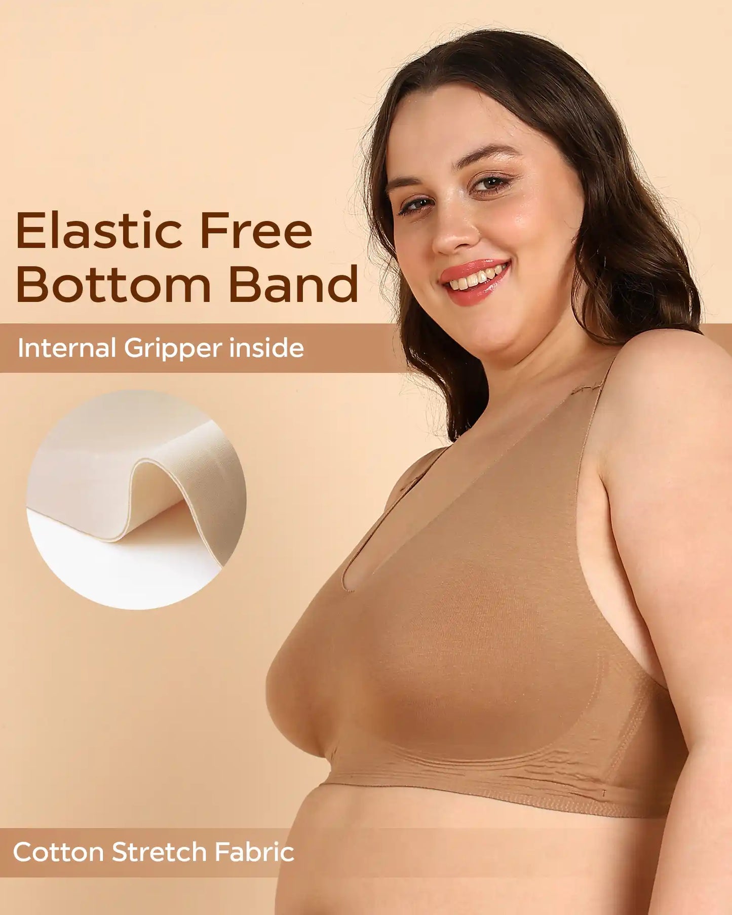 Fit Cotton Fabric Plus-Size Lightly Padded Bra