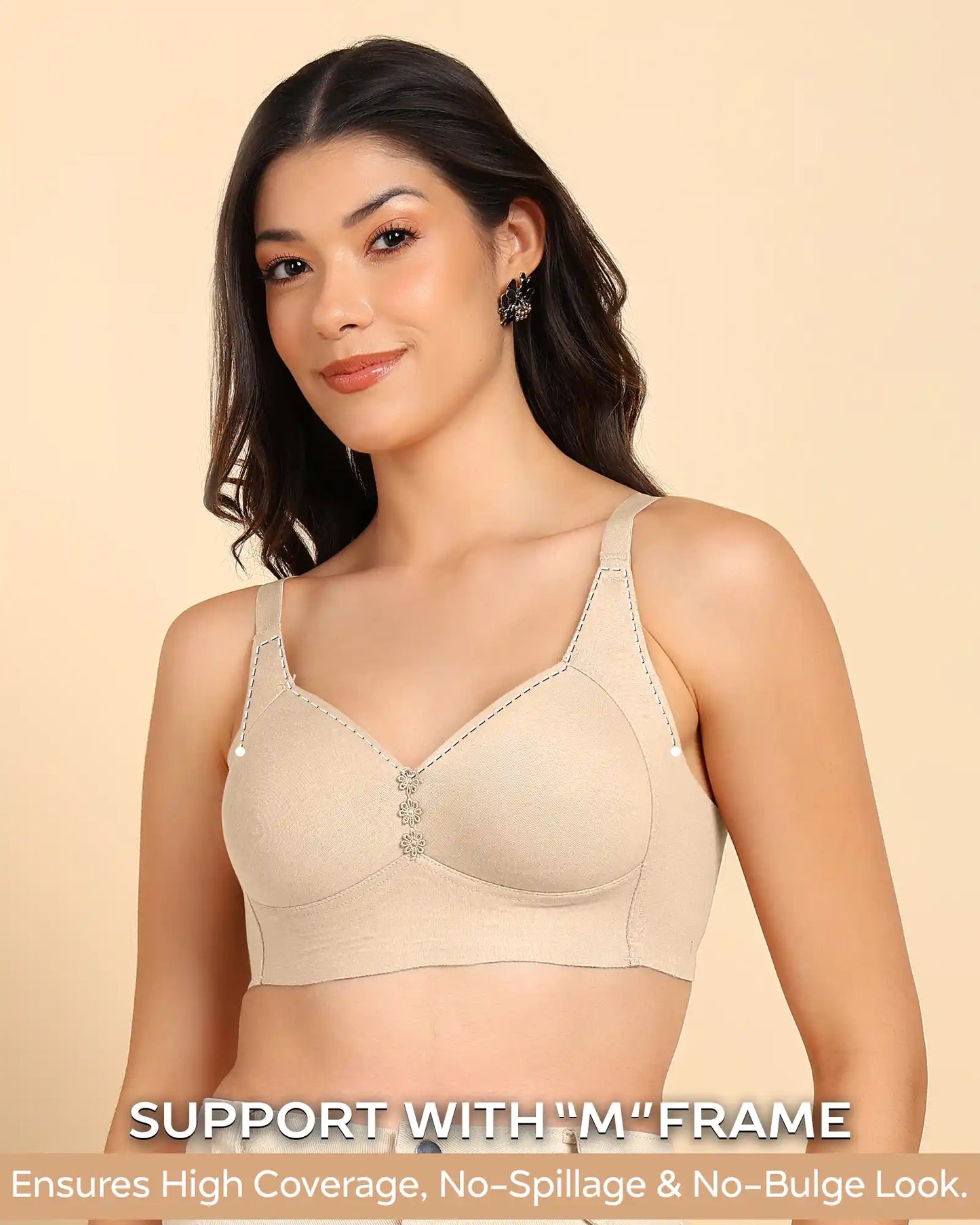 Fit Lightly Padded Cotton Bonded Seamless Minimiser ((TW-SB-9203)