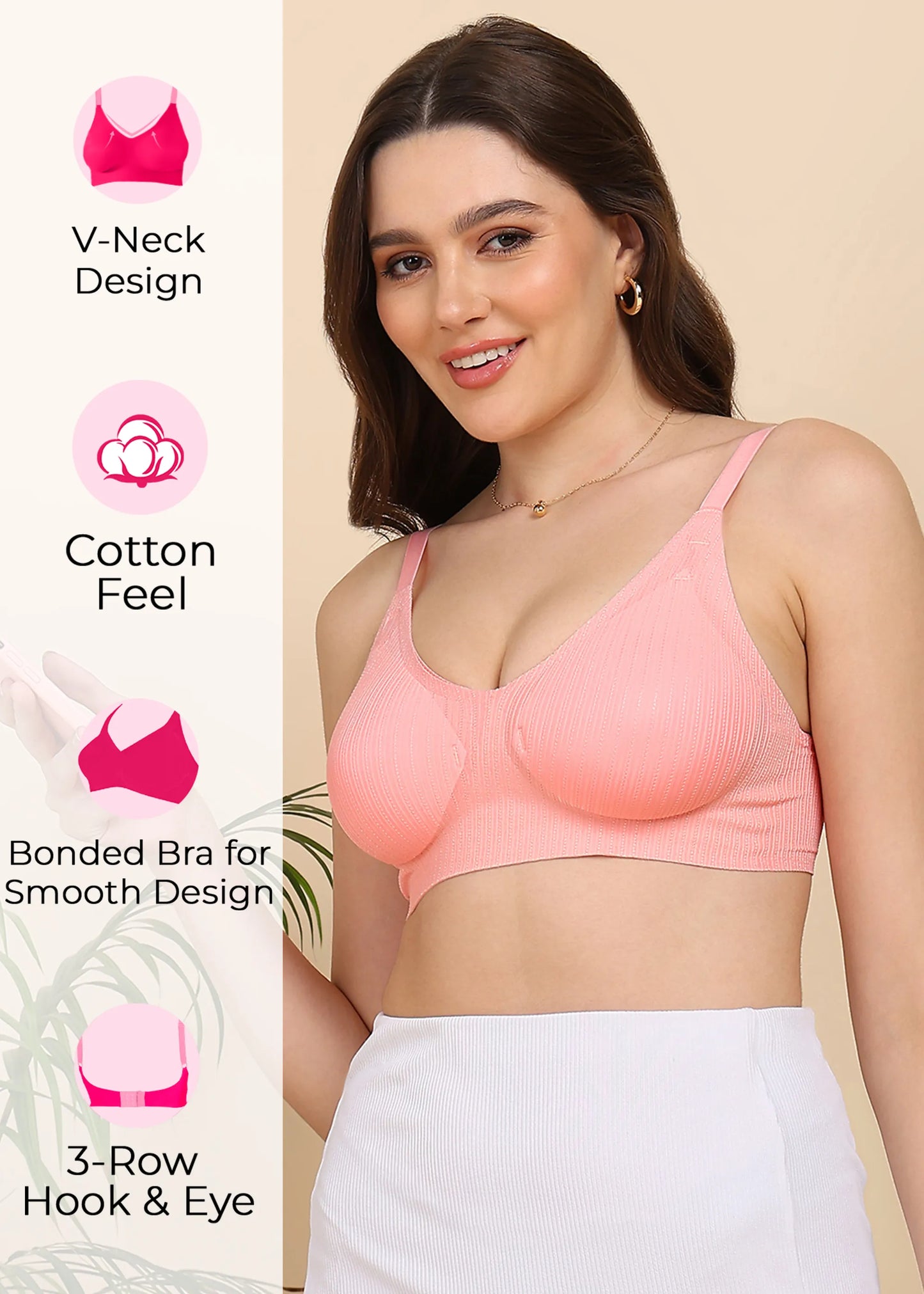 Fit:- No Show Designer Fabric Seamless Bra