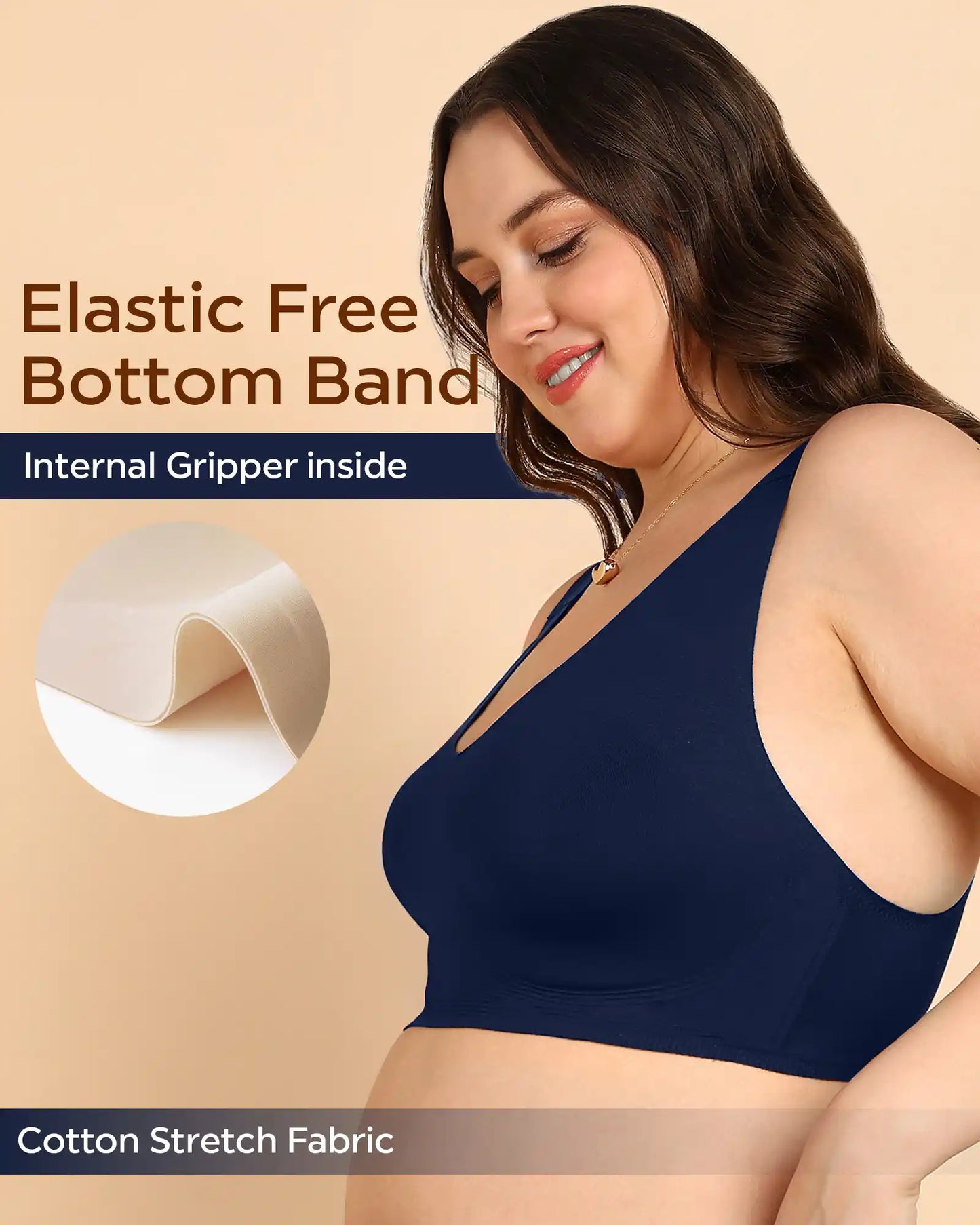 Fit Cotton Fabric Plus-Size Lightly Padded Bra