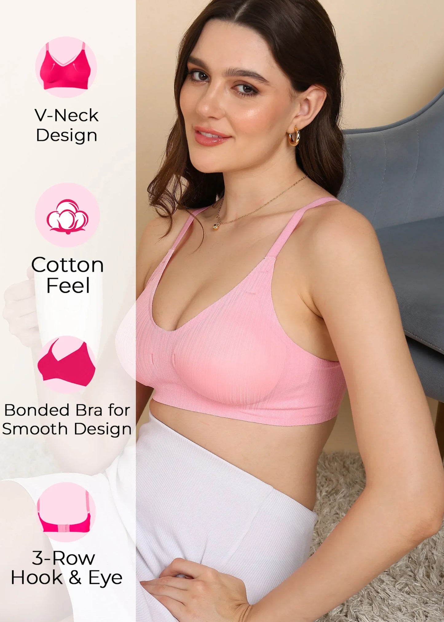 Fit:- No Show Designer Fabric Seamless Bra