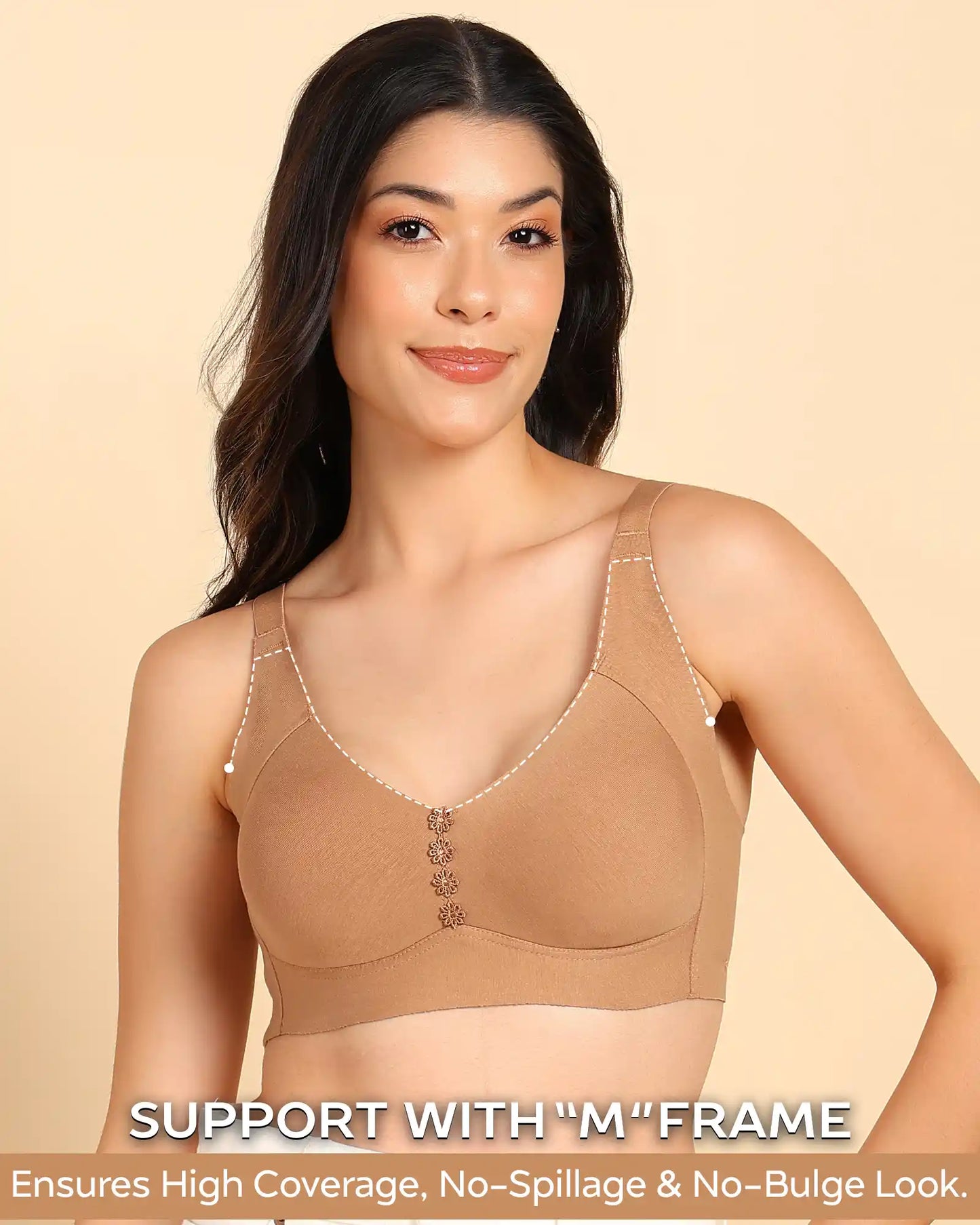 Fit M-Frame Non-Padded Cotton Bonded Seamless Minimiser