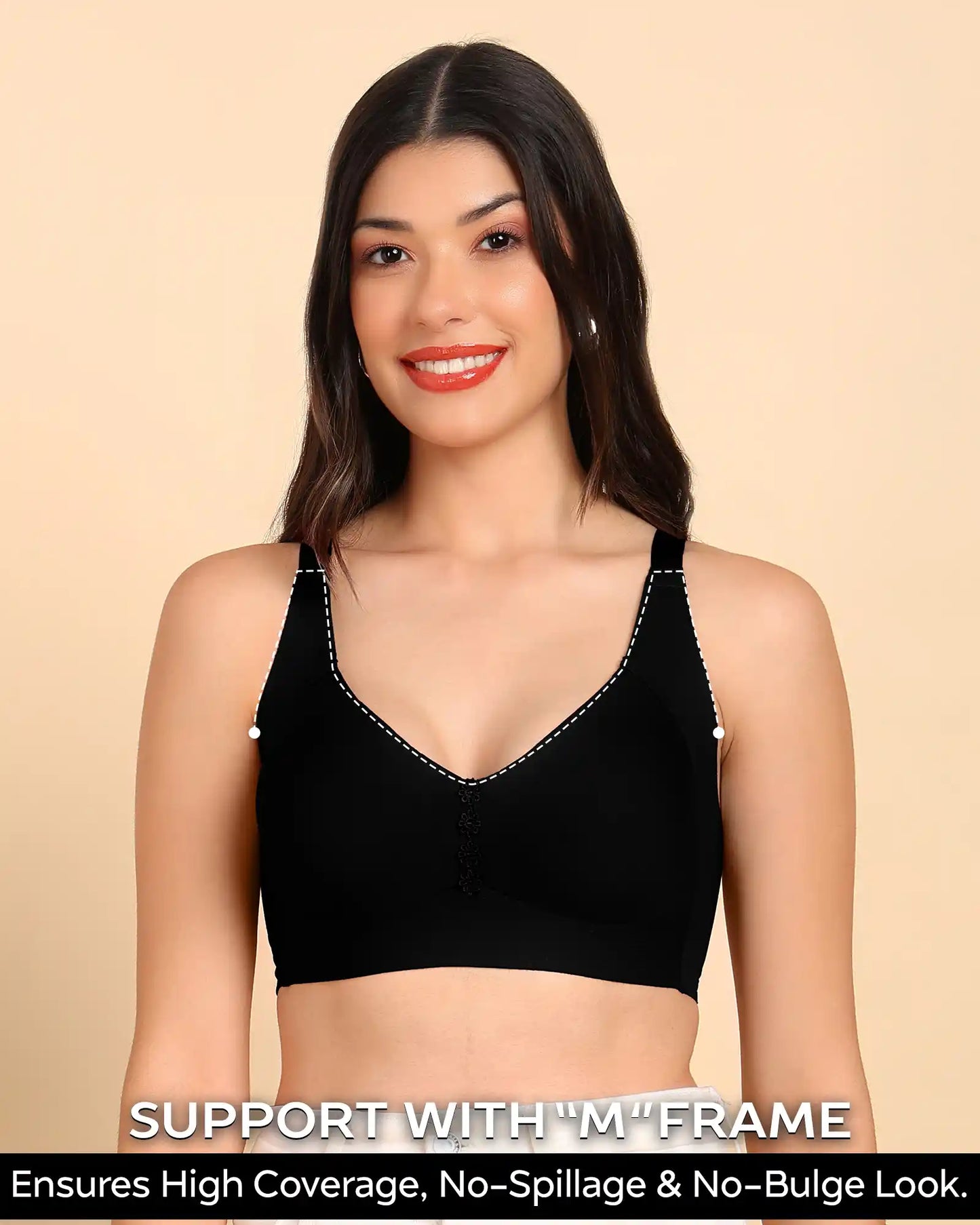 Fit M-Frame Non-Padded Cotton Bonded Seamless Minimiser