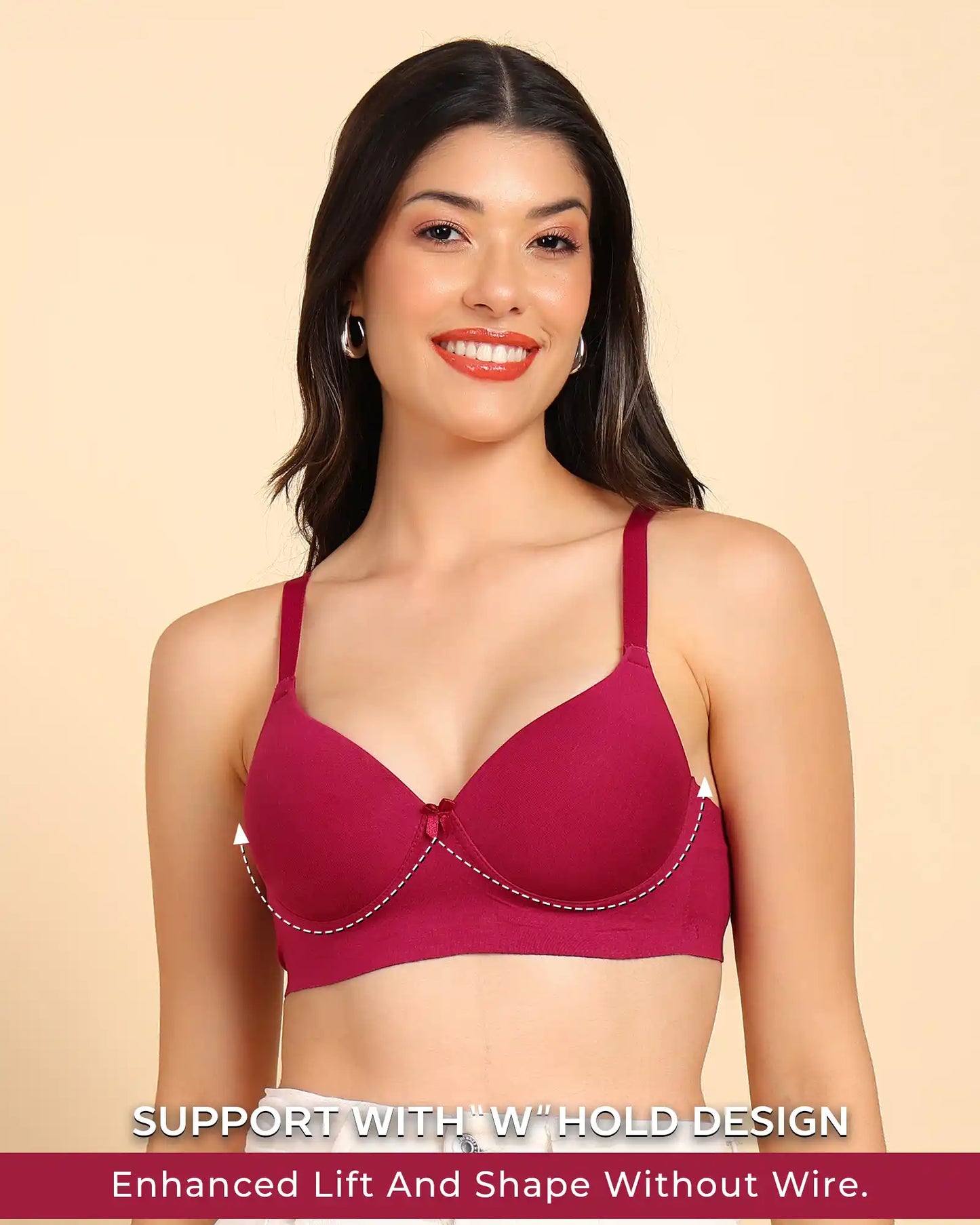 Fit Cotton Bonded Seamless Push-Up Bra