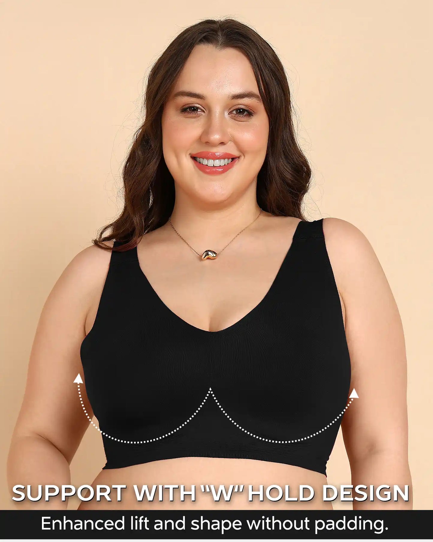 Non-Padded Cotton Spandex Fit Bra (BLACK)